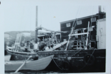 The&amp;nbsp;Cooperator II at Joe and Paddy Hann’s Wharf while loading salt fish for shipments to Lunenburg, NS in1957.&amp;nbsp; Note: Two men on the gang plank have just dumped fish off the barrow and into the ship’s hold storage.